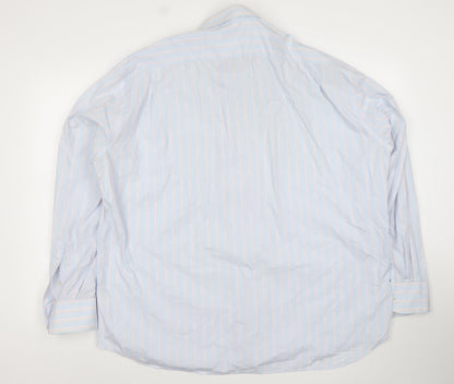 Tommy Hilfiger Men's Blue Striped Cotton Dress Shirt 18.5in/46 Classic Fit