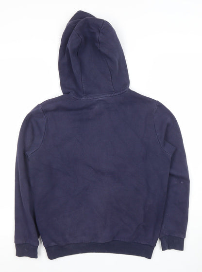 Manchester City Boys Navy Hoodie 11-12 Years Pullover Graphic Print Cotton Blend