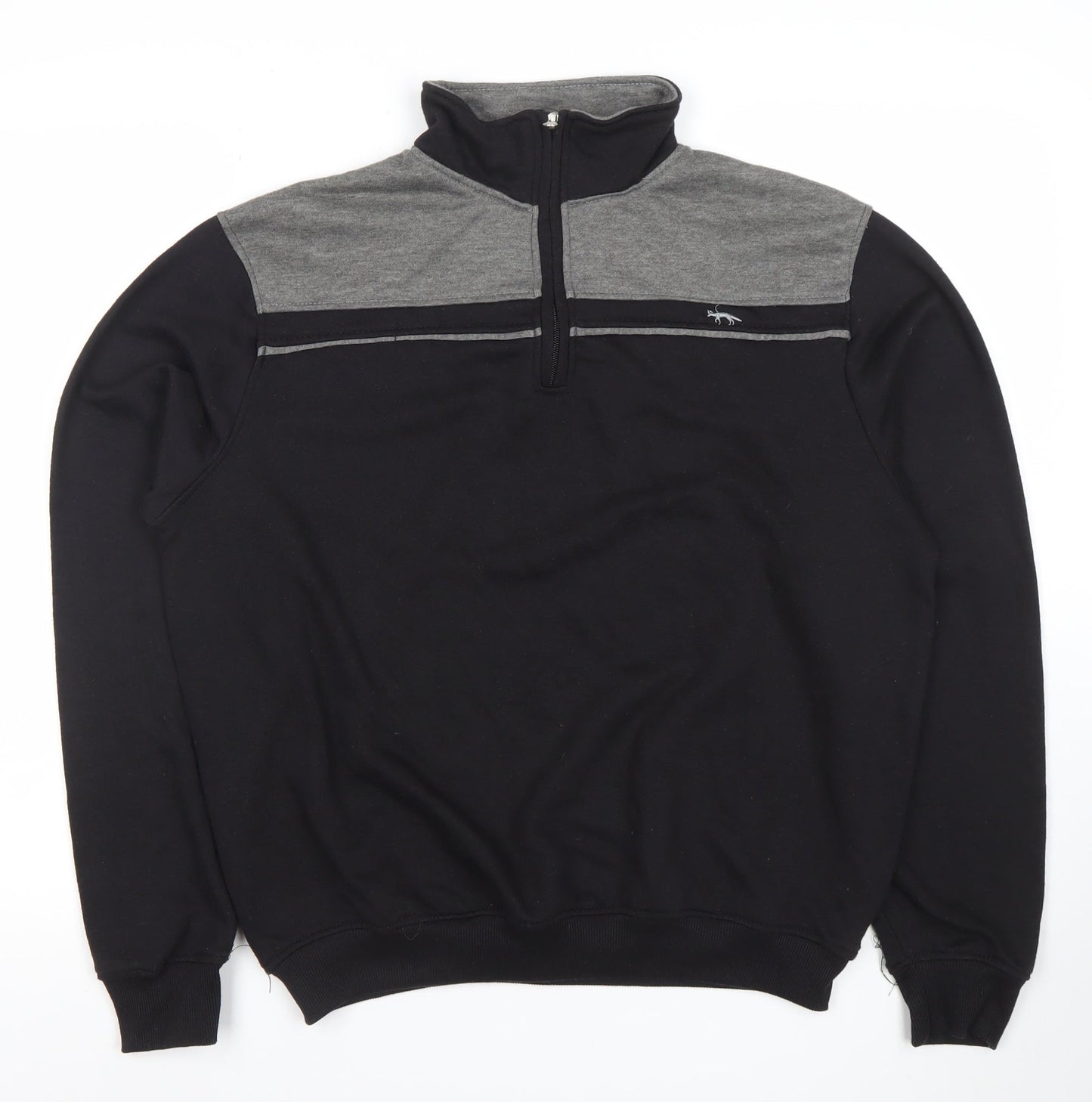 J.J. Wills Men's Black 1/4 Zip Mock Neck Sweatshirt L