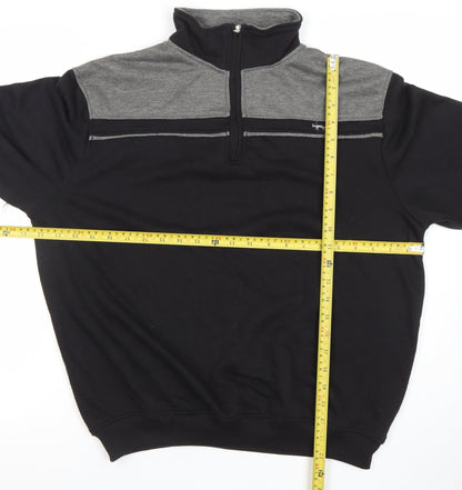 J.J. Wills Men's Black 1/4 Zip Mock Neck Sweatshirt L