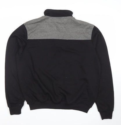 J.J. Wills Men's Black 1/4 Zip Mock Neck Sweatshirt L