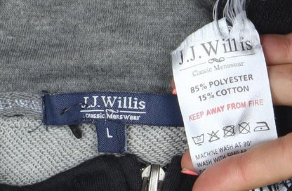 J.J. Wills Men's Black 1/4 Zip Mock Neck Sweatshirt L