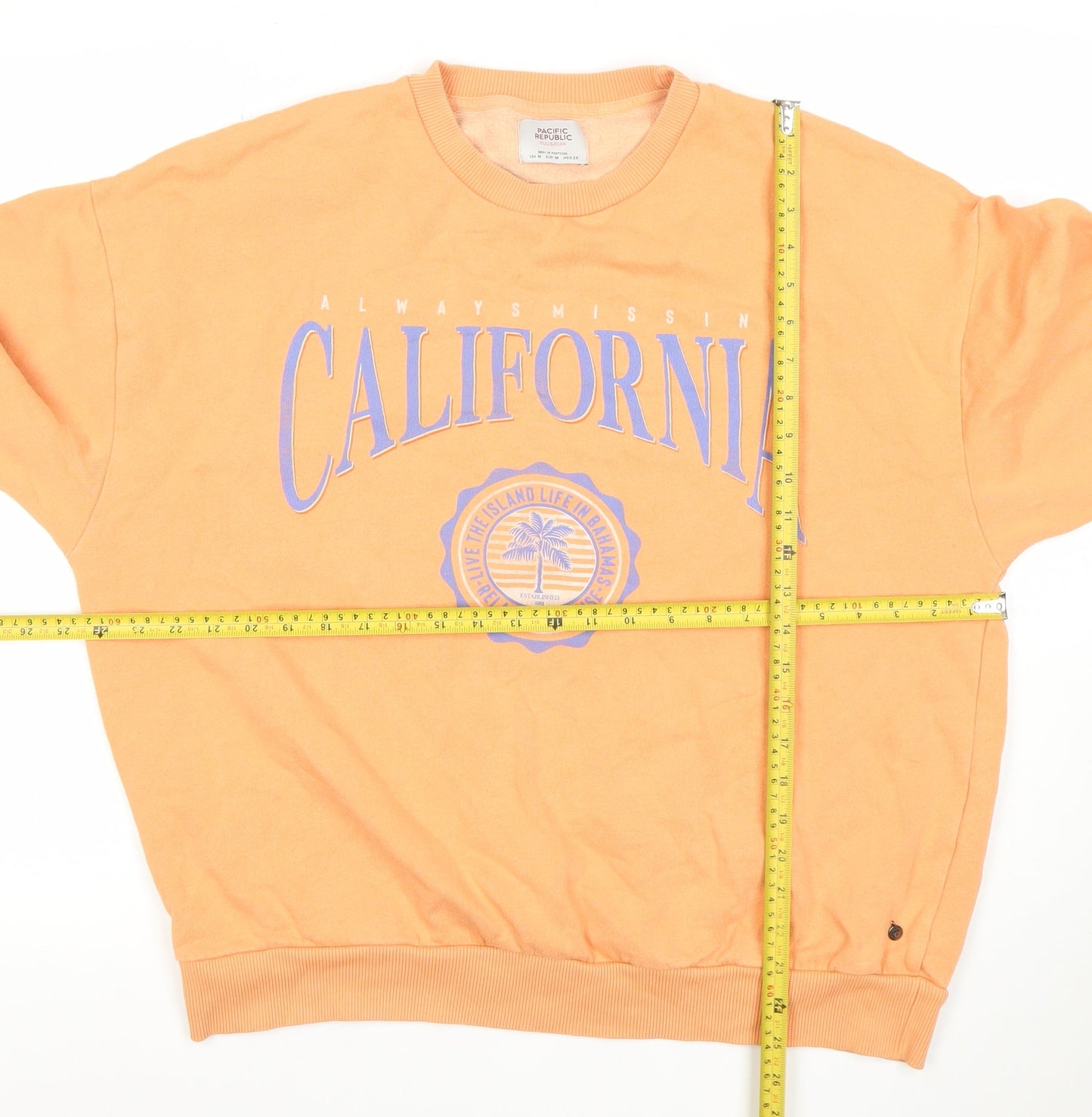 Pull & Bear Women’s Orange California Sweatshirt M Relaxed Fit
