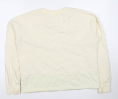Champion Women's Beige Crew Neck Pullover Sweatshirt Size L Cotton Blend