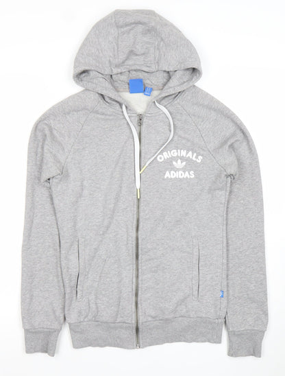Adidas Originals Women's Grey Full Zip Hoodie Size 8