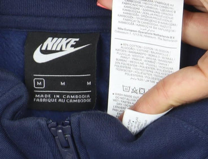Mens UK Size M Nike Blue Full Zip Sweatshirt