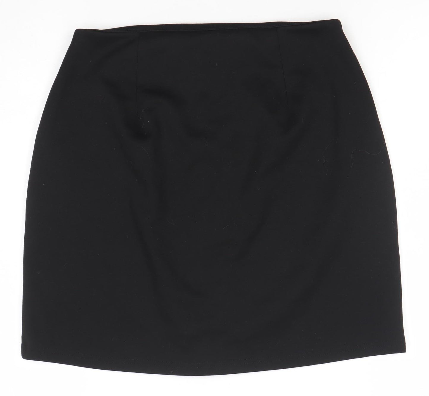 Vero Moda Womens Black Pencil Skirt Size M Zip Front Stretch Workwear