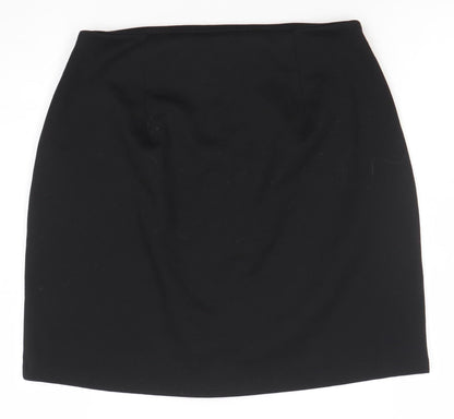 Vero Moda Womens Black Pencil Skirt Size M Zip Front Stretch Workwear