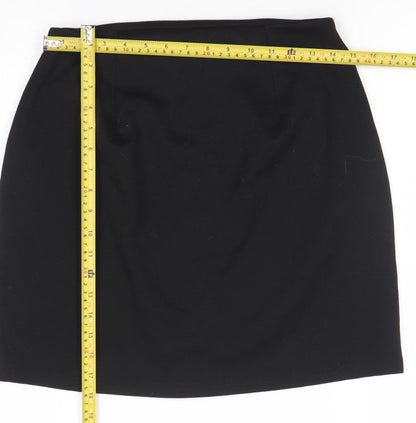 Vero Moda Womens Black Pencil Skirt Size M Zip Front Stretch Workwear