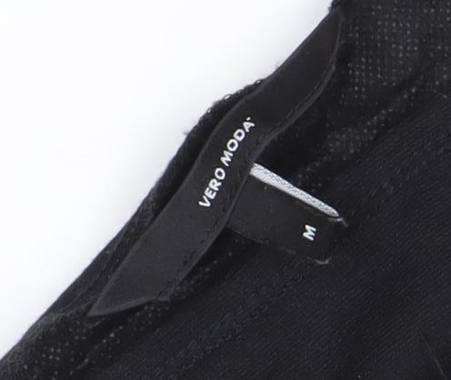 Vero Moda Womens Black Pencil Skirt Size M Zip Front Stretch Workwear