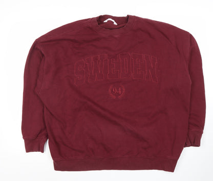 Primark Womens Burgundy 'Sweden 94' Pullover Sweatshirt M