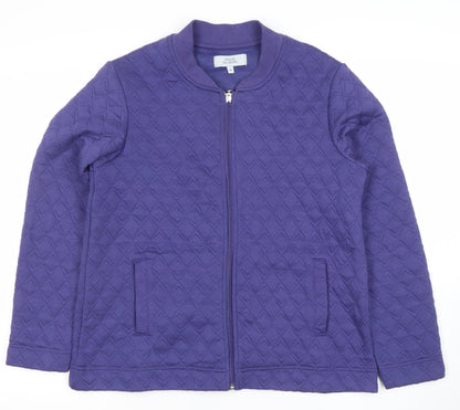 Honor Millburn Women's Purple Quilted Full Zip Sweatshirt Size 12