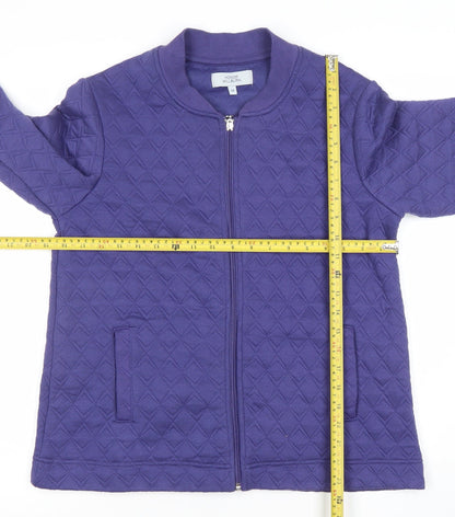 Honor Millburn Women's Purple Quilted Full Zip Sweatshirt Size 12