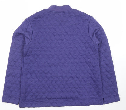 Honor Millburn Women's Purple Quilted Full Zip Sweatshirt Size 12