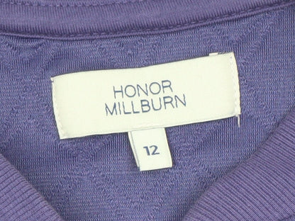 Honor Millburn Women's Purple Quilted Full Zip Sweatshirt Size 12