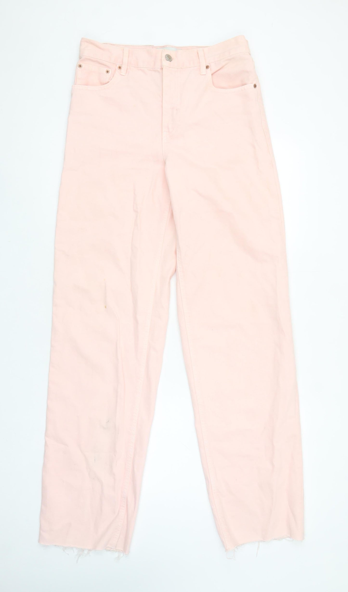 Zara Women Pink Straight Leg Cotton Jeans Size 10