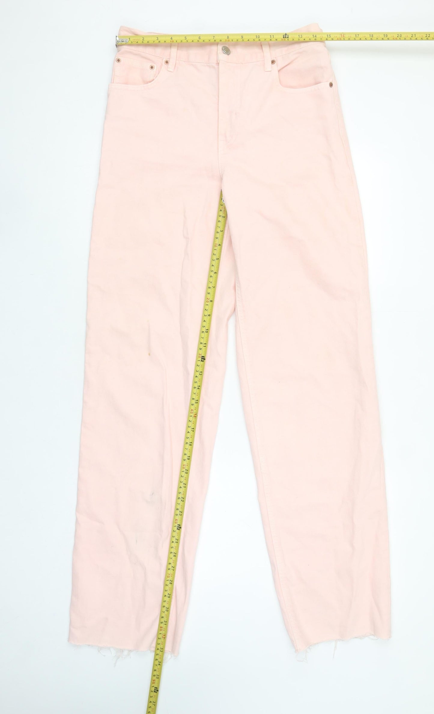 Zara Women Pink Straight Leg Cotton Jeans Size 10
