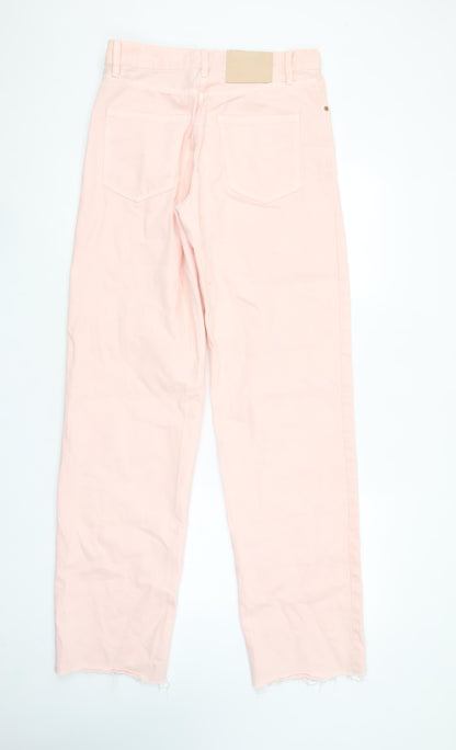 Zara Women Pink Straight Leg Cotton Jeans Size 10