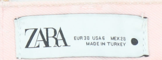 Zara Women Pink Straight Leg Cotton Jeans Size 10