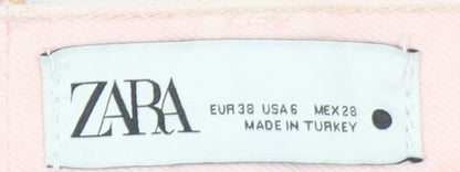 Zara Women Pink Straight Leg Cotton Jeans Size 10