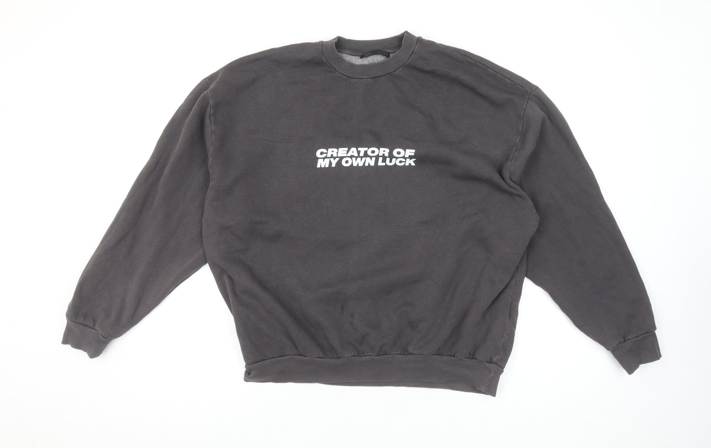 ZARA Women Black Graphic Slogan Sweatshirt Size S