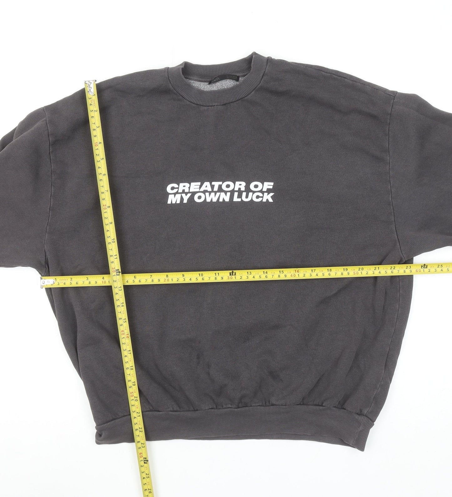 ZARA Women Black Graphic Slogan Sweatshirt Size S