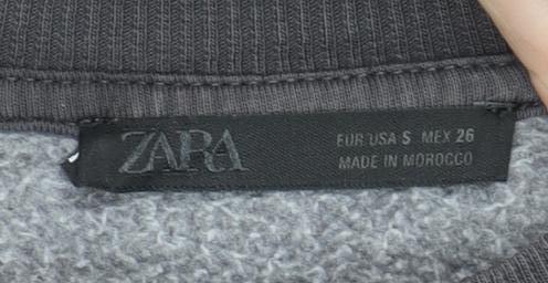 ZARA Women Black Graphic Slogan Sweatshirt Size S