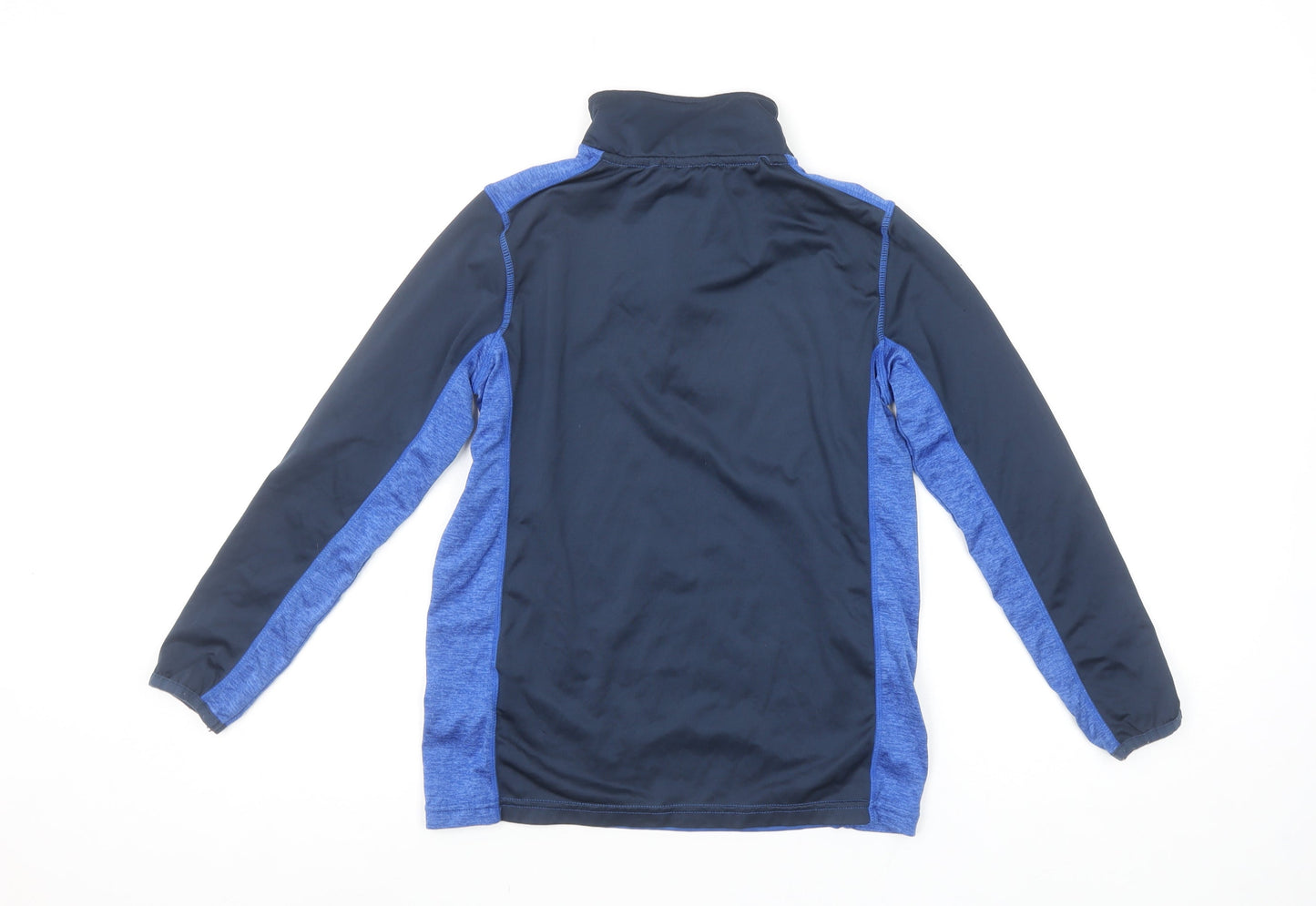 Slazenger Boys Blue 9-10 Years 1/4 Zip Colourblock Sports Sweatshirt