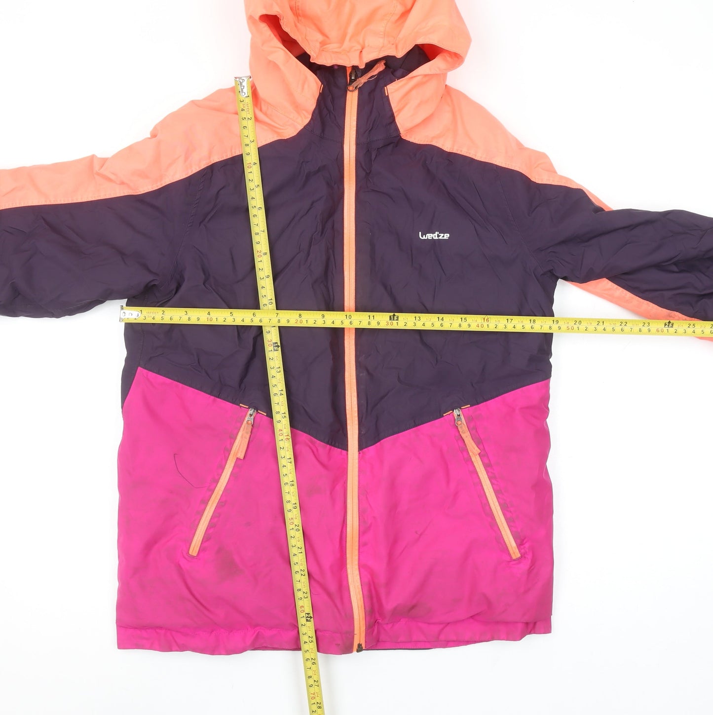 Wedze Girls Multicoloured Hooded Ski Jacket 14 Years Winter Activewear
