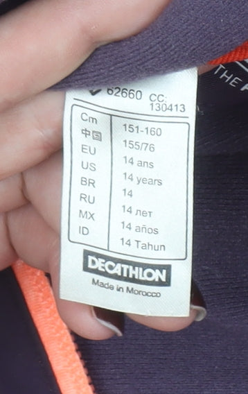 Wedze Girls Multicoloured Hooded Ski Jacket 14 Years Winter Activewear