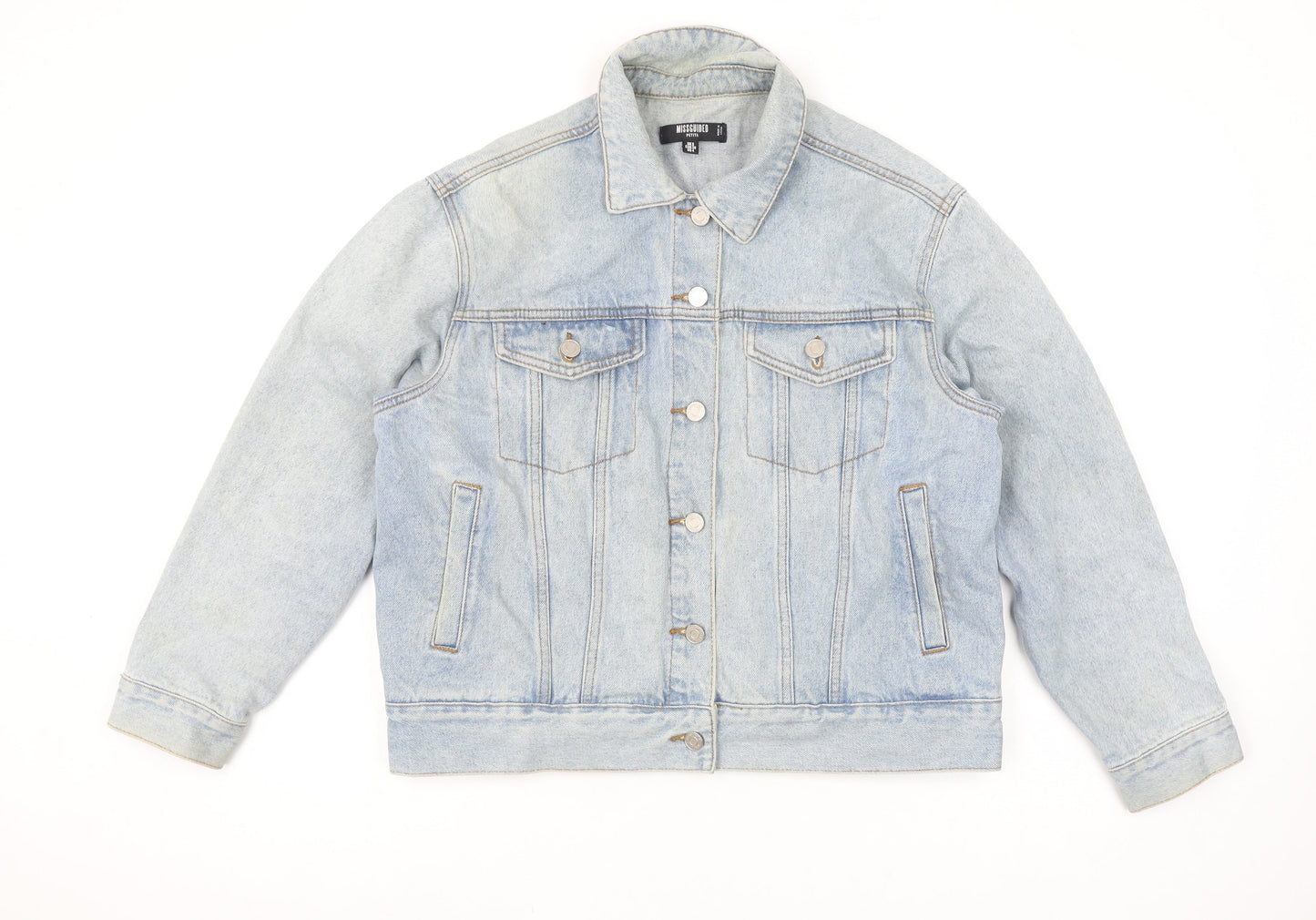 Missguided Petite Women's Blue Denim Basic Jacket Size 8