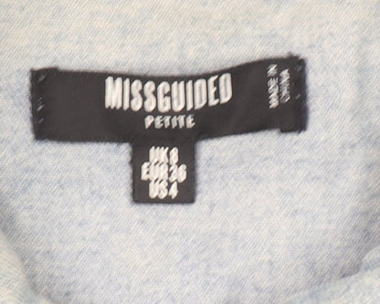 Missguided Petite Women's Blue Denim Basic Jacket Size 8