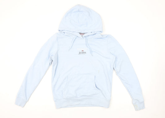 Womens UK Size XS Tommy Jeans Blue Pullover Hoodie
