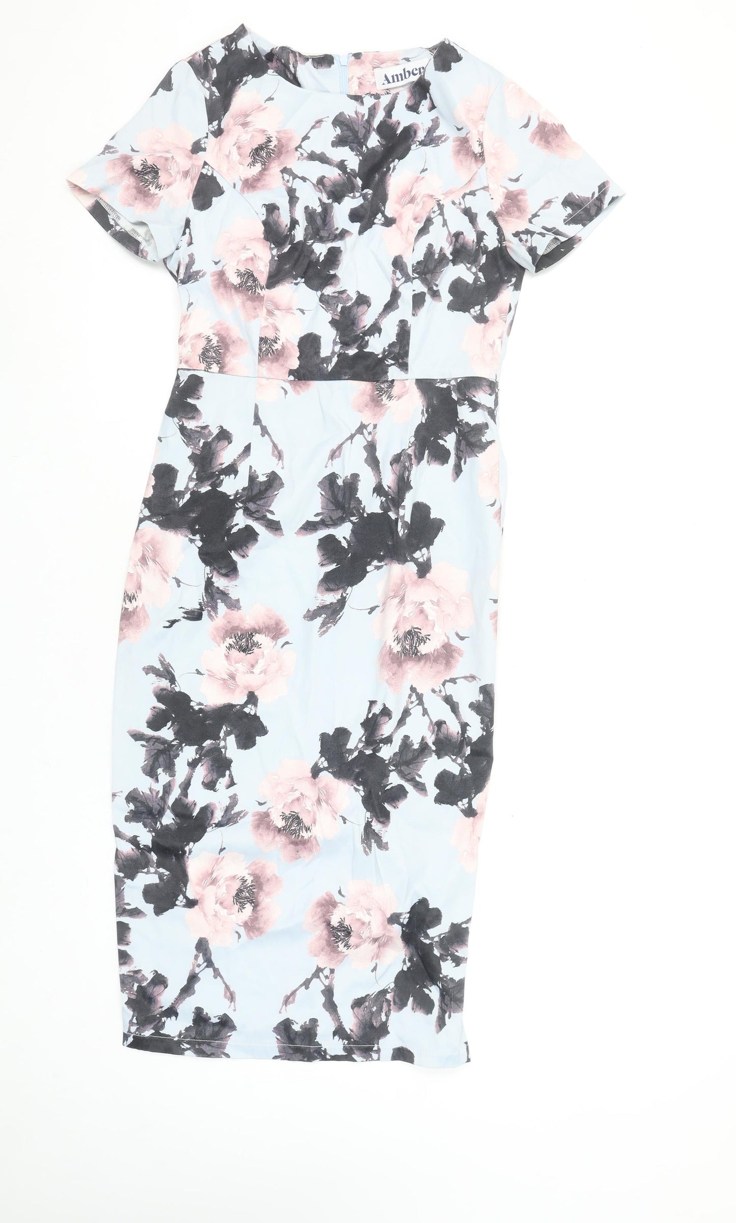 Amber Women's Multicoloured Floral Sheath Dress XS Short Sleeve