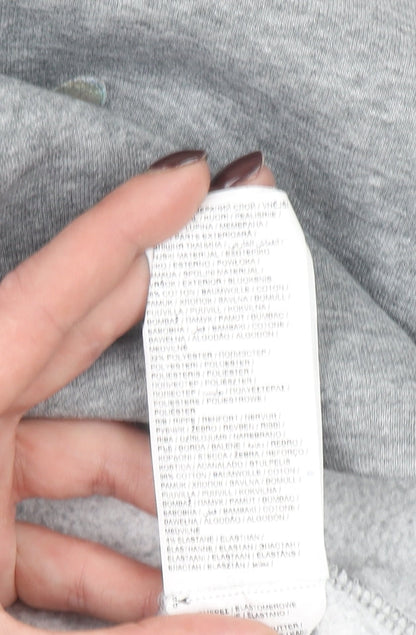 Puma Girls Grey Pullover Hoodie 9-10 Years Logo Fleece Sweatshirt