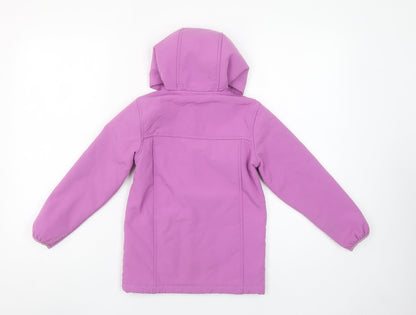 Trespass Girls Purple Softshell Hooded Jacket 5-6 Years Waterproof Lined