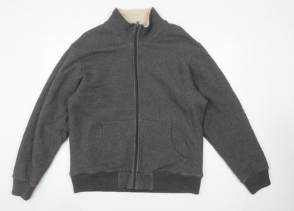 Old Navy Men’s Grey Full Zip Fleece Lined Sweatshirt Size L