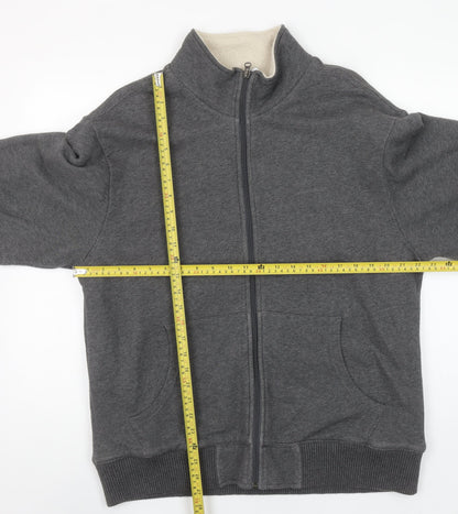 Old Navy Men’s Grey Full Zip Fleece Lined Sweatshirt Size L