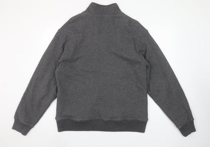 Old Navy Men’s Grey Full Zip Fleece Lined Sweatshirt Size L