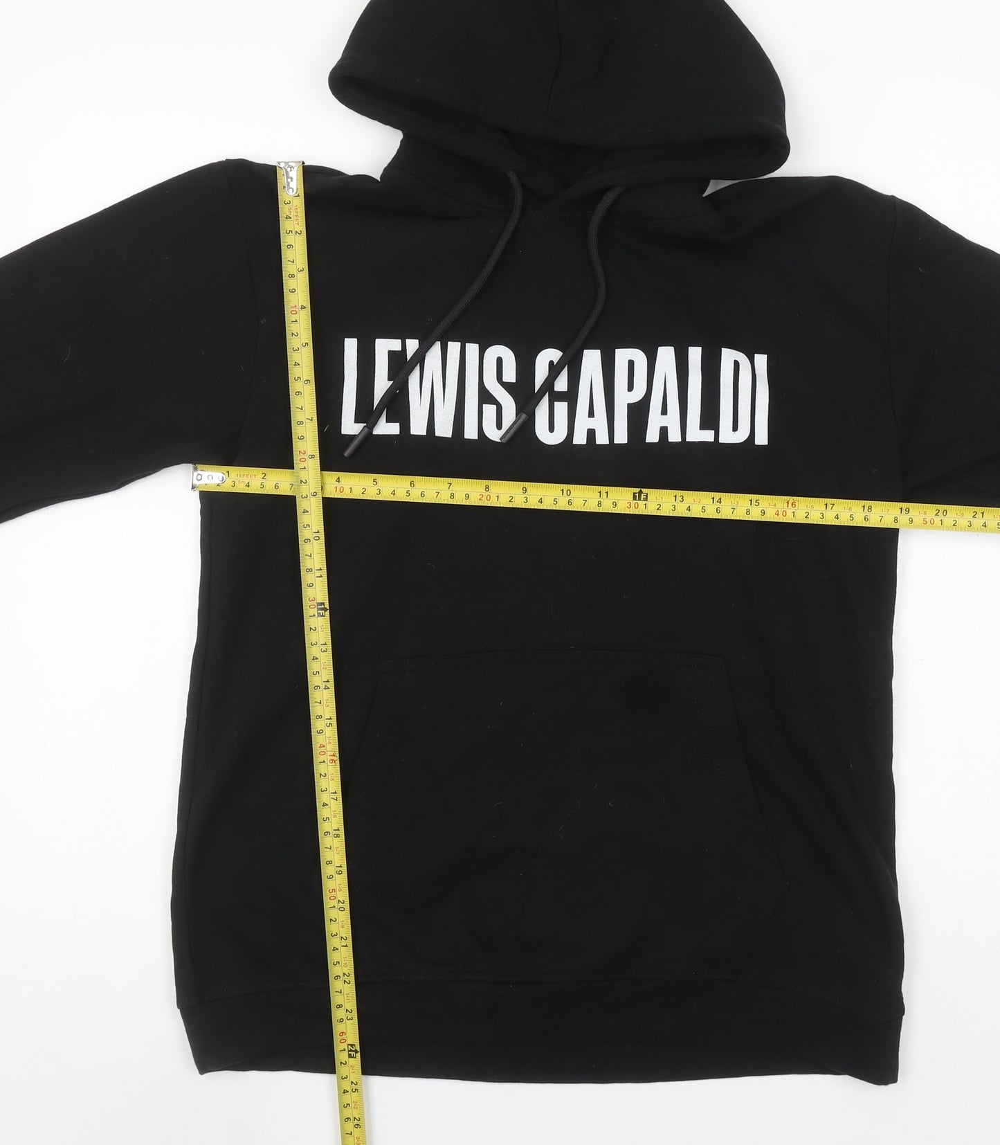 Lewis Capaldi Women's Black Pullover Hoodie Size S Graphic Tour Sweatshirt