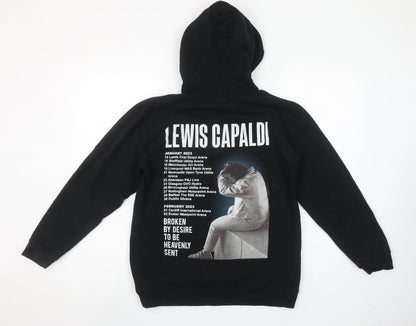Lewis Capaldi Women's Black Pullover Hoodie Size S Graphic Tour Sweatshirt