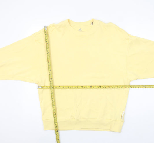 Adidas Women's Yellow Pullover Sweatshirt Medium Organic Cotton Lyocell