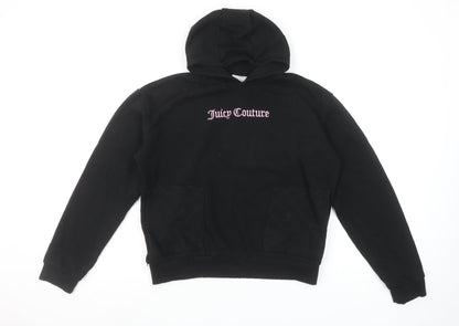 Juicy Couture Girls Black Pullover Hoodie 14-15 Years Logo Fleece