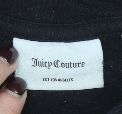 Juicy Couture Girls Black Pullover Hoodie 14-15 Years Logo Fleece