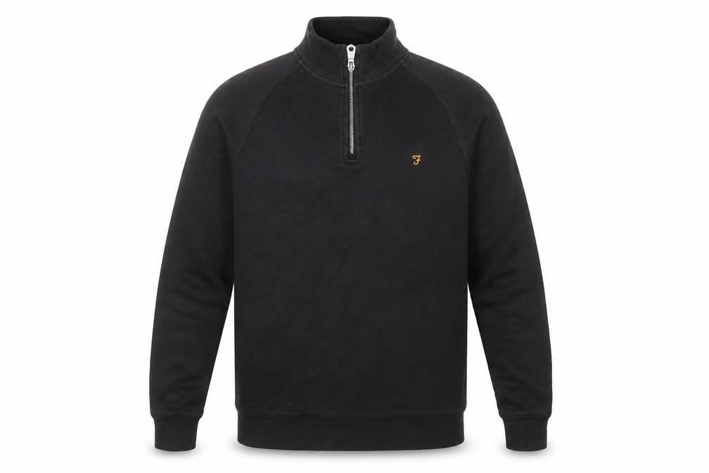 Mens UK Size S Farah Black Henley Sweatshirt