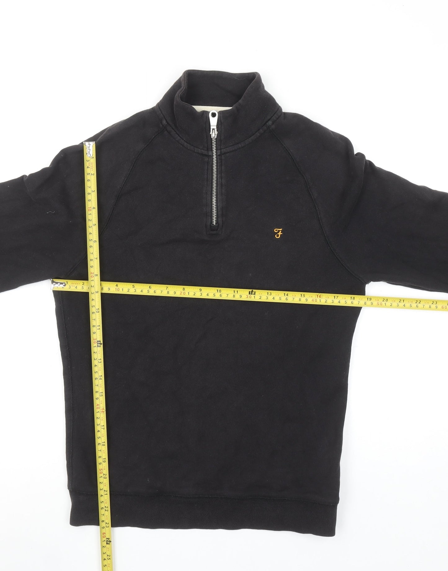 Mens UK Size S Farah Black Henley Sweatshirt