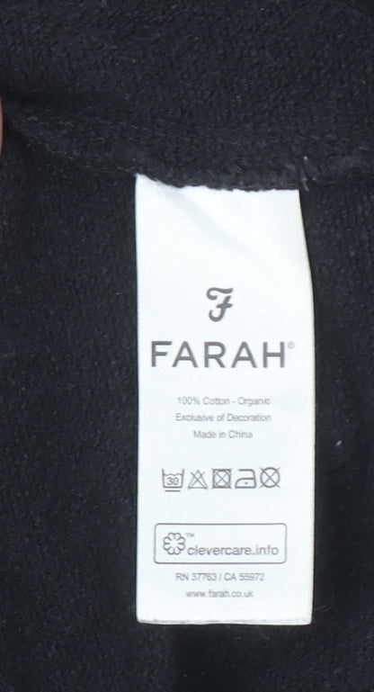 Mens UK Size S Farah Black Henley Sweatshirt