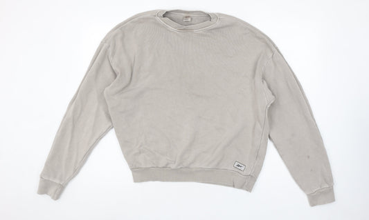 Reebok Women’s Beige Pullover Sweatshirt S Relaxed Fit Casual