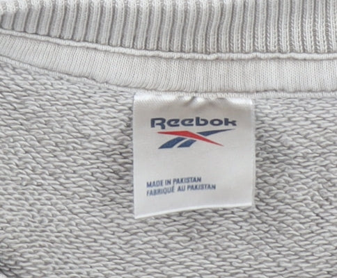 Reebok Women’s Beige Pullover Sweatshirt S Relaxed Fit Casual