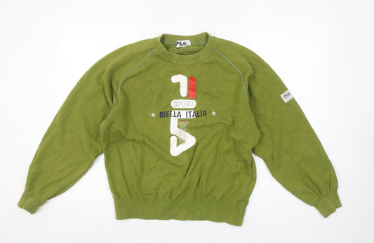 Fila Women Green Crew Neck Graphic Pullover Sweatshirt Size 16